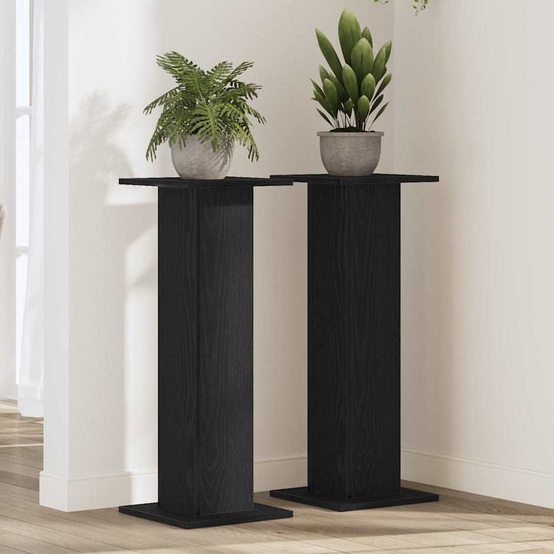 Supporto per piante Vidaxx 2 pezzi rovere nero 30 x 30 x 80 cm in legno composito
