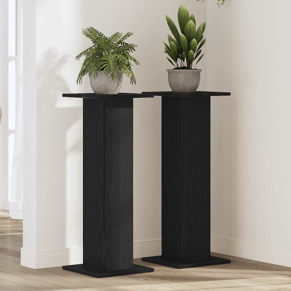 Vidaxx soporte para plantas 2 piezas roble negro 30 x 30 x 80 cm madera contrachapada
