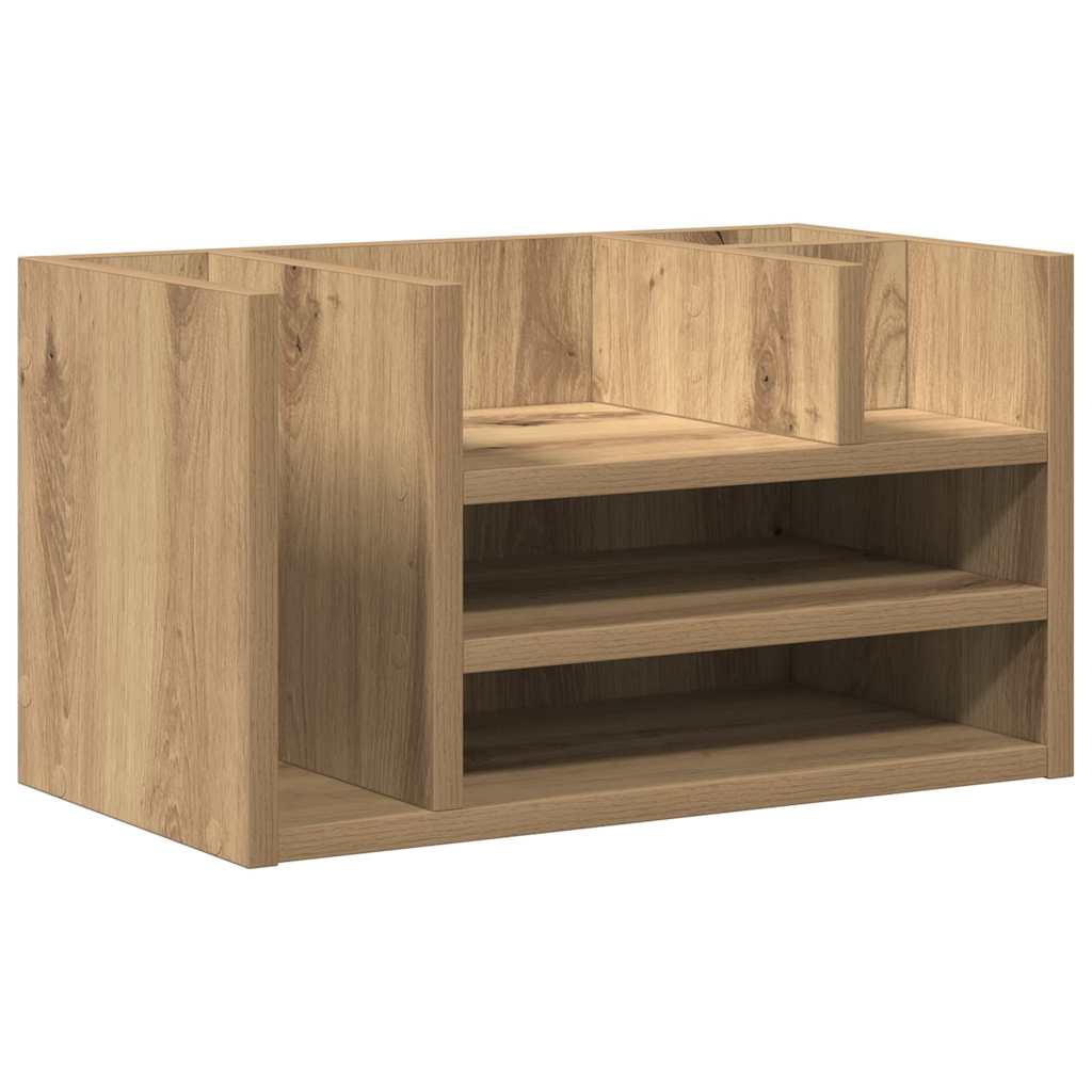 Organizer da scrivania Vidaxx rovere nero 44,5 x 24 x 25 cm rifinito in legno