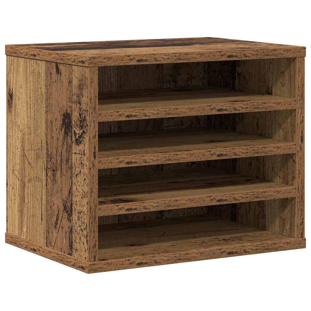 Vidaxx organizer da scrivania in legno vecchio 36 x 26 x 29,5 cm in legno lavorato