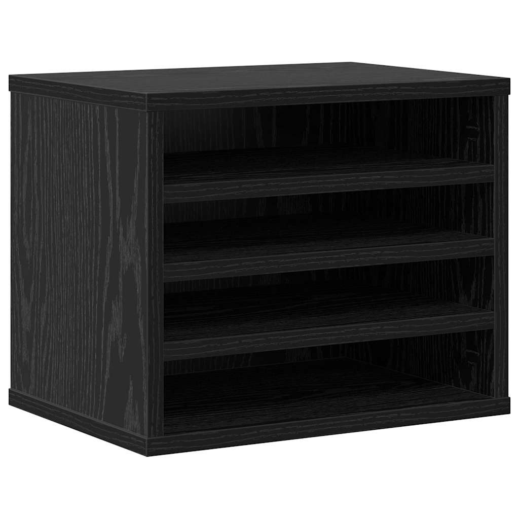 VidaXL organizer da scrivania rovere nero 36 x 26 x 29,5 cm rifinito in legno