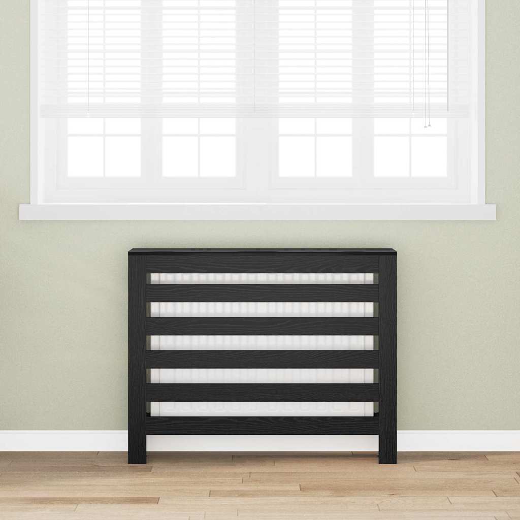 Vidaxxl cubierta para radiador roble negro 104 x 20 x 82 cm madera contrachapada