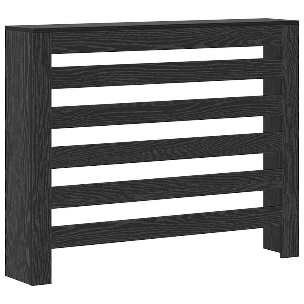 Vidaxxl cubierta para radiador roble negro 104 x 20 x 82 cm madera contrachapada
