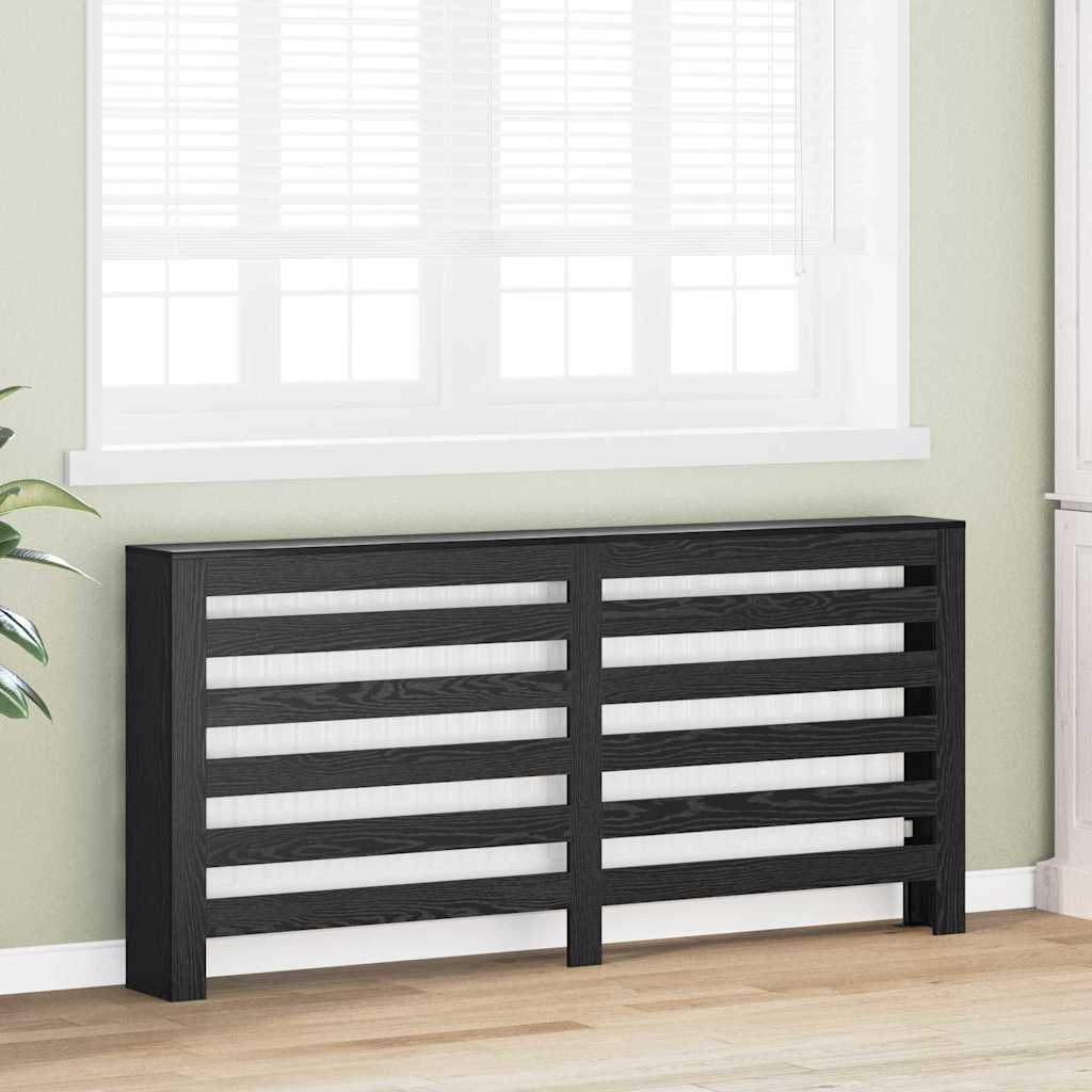 Copritermosifone Vidaxxl rovere nero 175 x 20 x 82 cm in derivati del legno