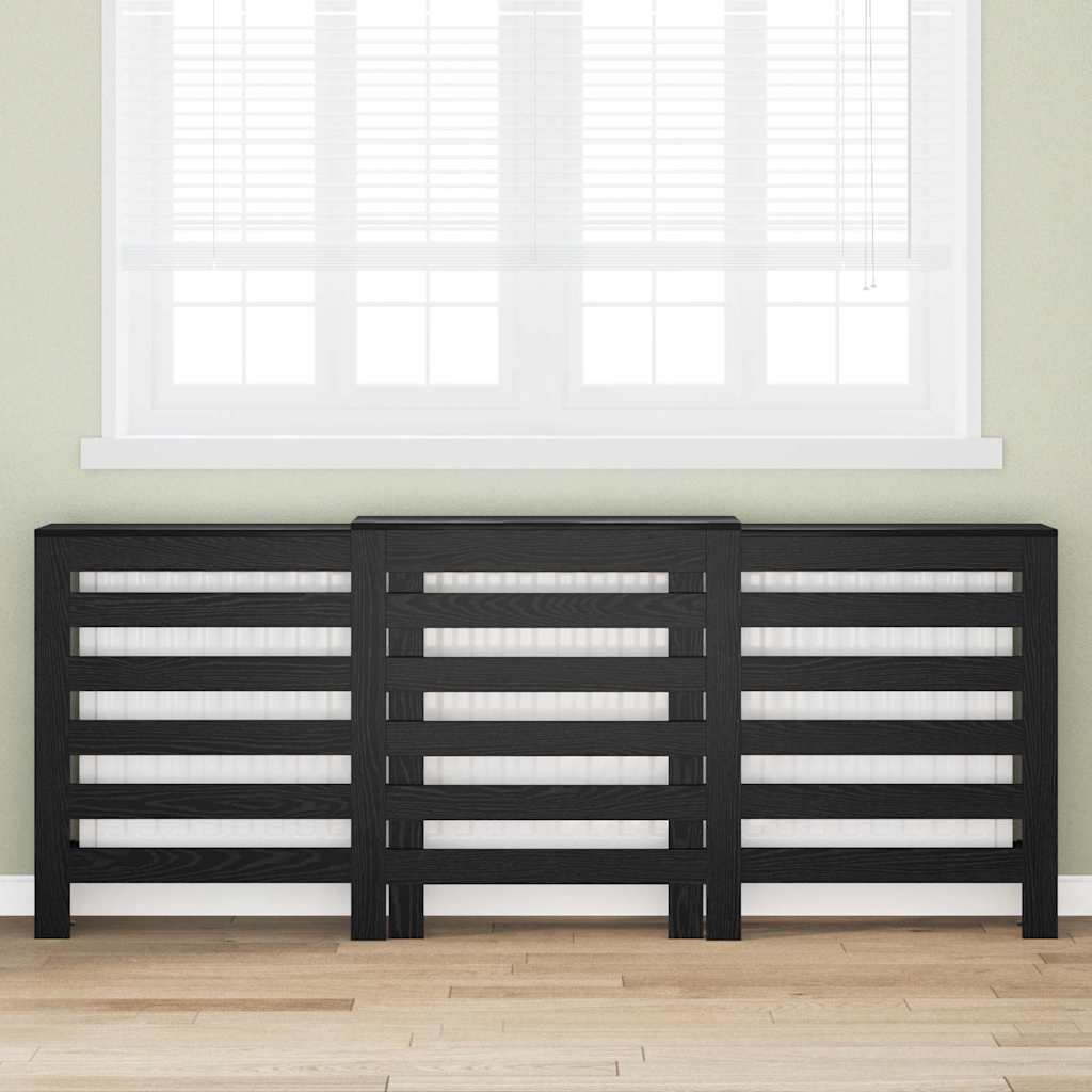 Copritermosifone Vidaxxl rovere nero 205 x 21,5 x 83,5 cm derivati del legno