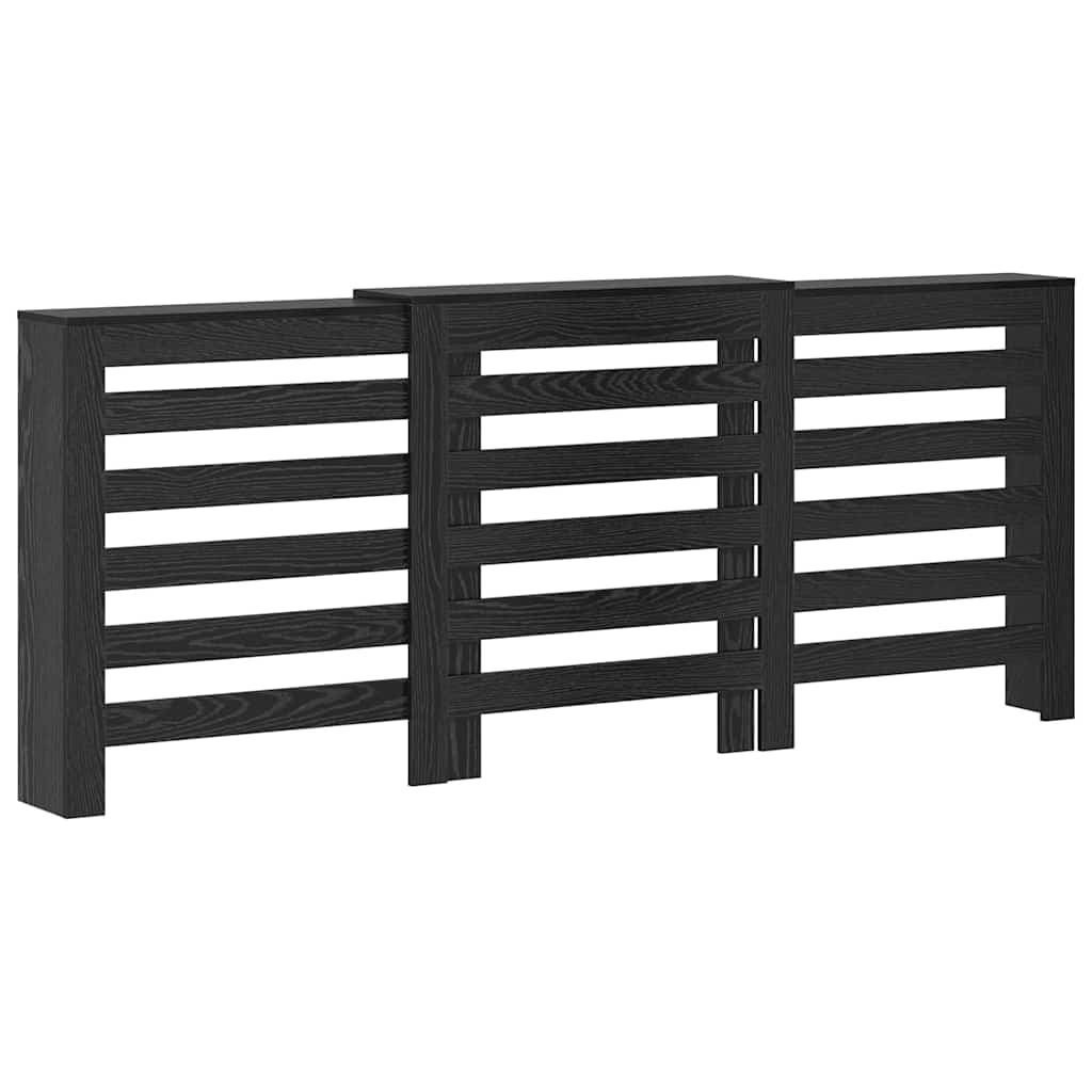 Copritermosifone Vidaxxl rovere nero 205 x 21,5 x 83,5 cm derivati del legno