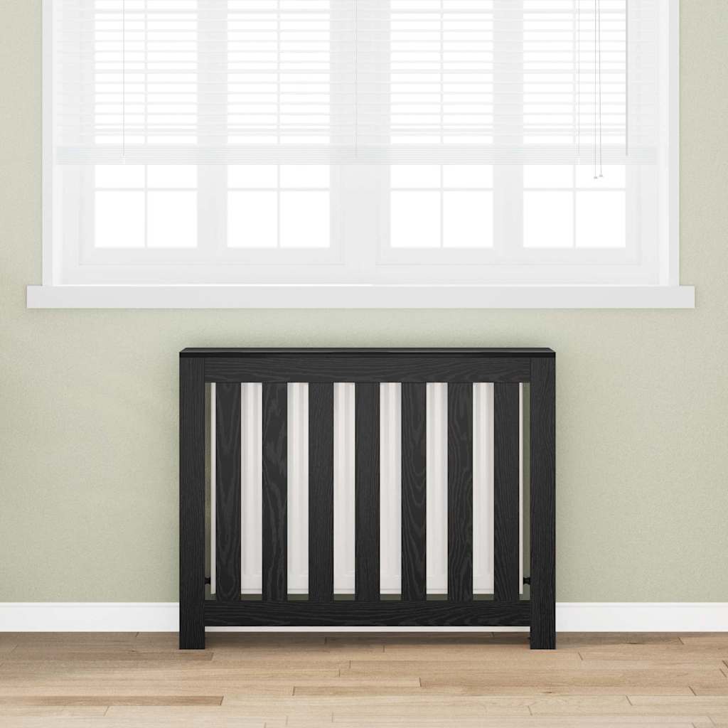 Vidaxxl cubierta para radiador roble negro 104 x 20 x 82 cm madera contrachapada