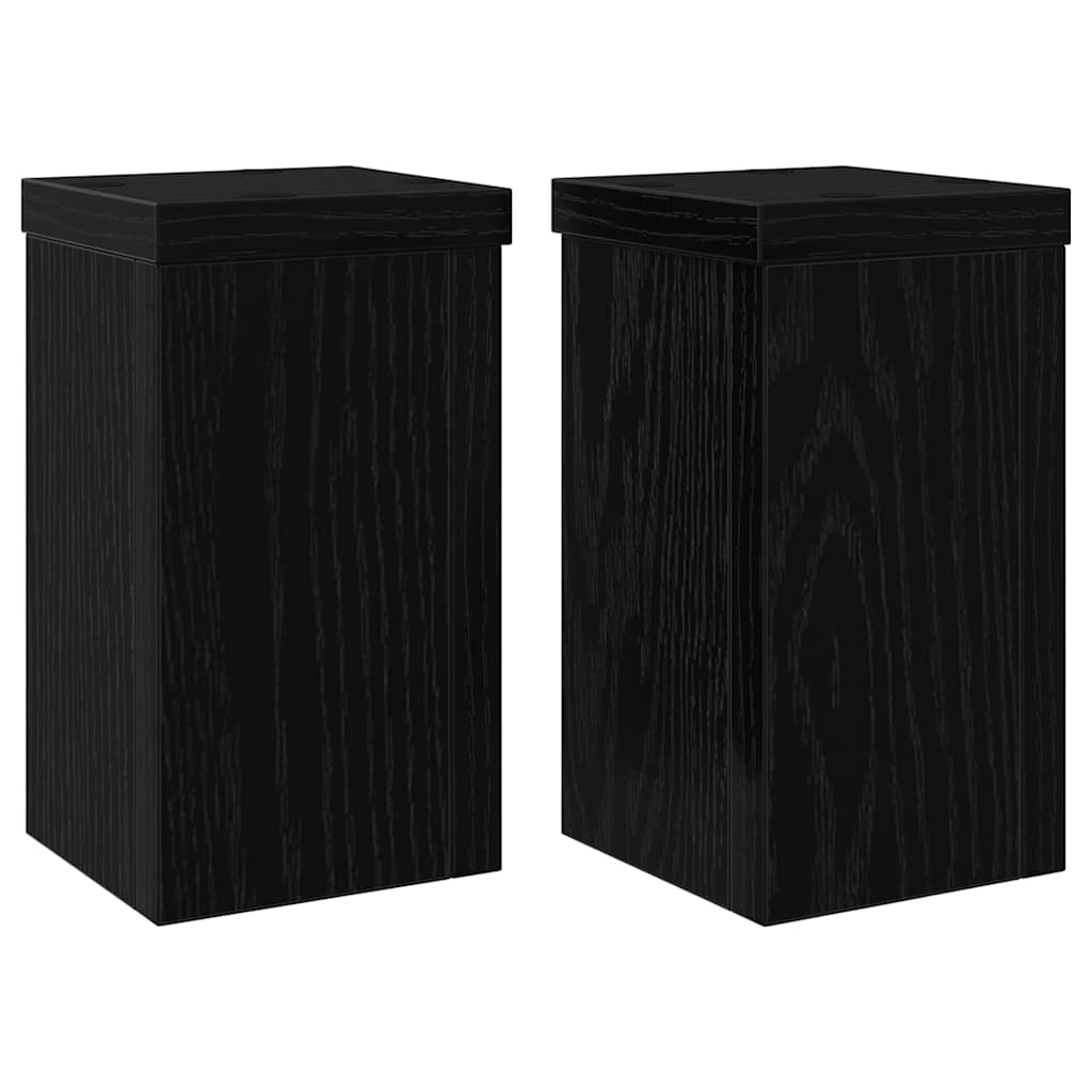 Supporto per piante Vidaxxl 2 pezzi rovere nero 10 x 10 x 18 cm in legno composito