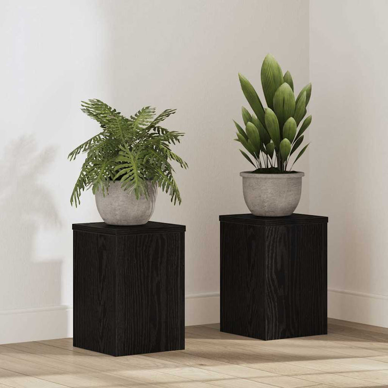 Supporto per piante VidaXL 2 pezzi rovere nero 20 x 20 x 30 cm in legno composito