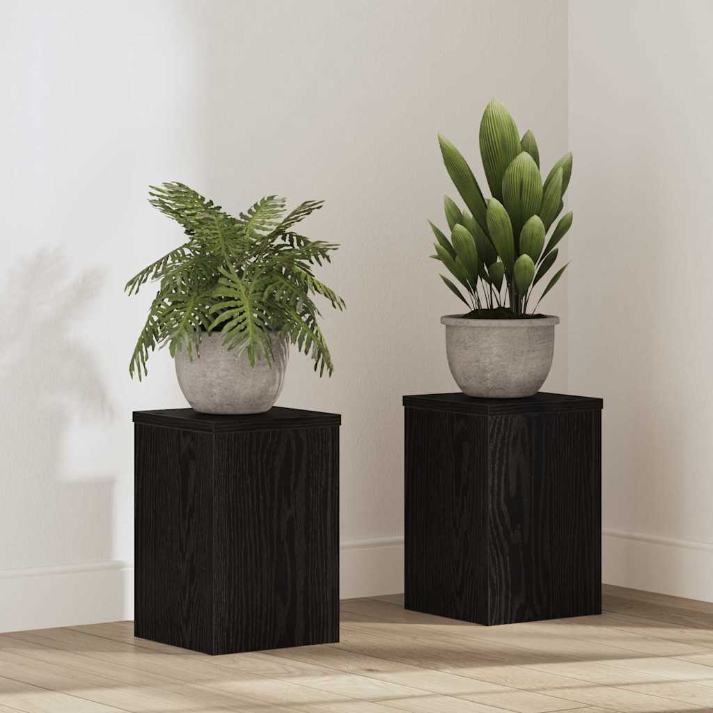Supporto per piante VidaXL 2 pezzi rovere nero 20 x 20 x 30 cm in legno composito