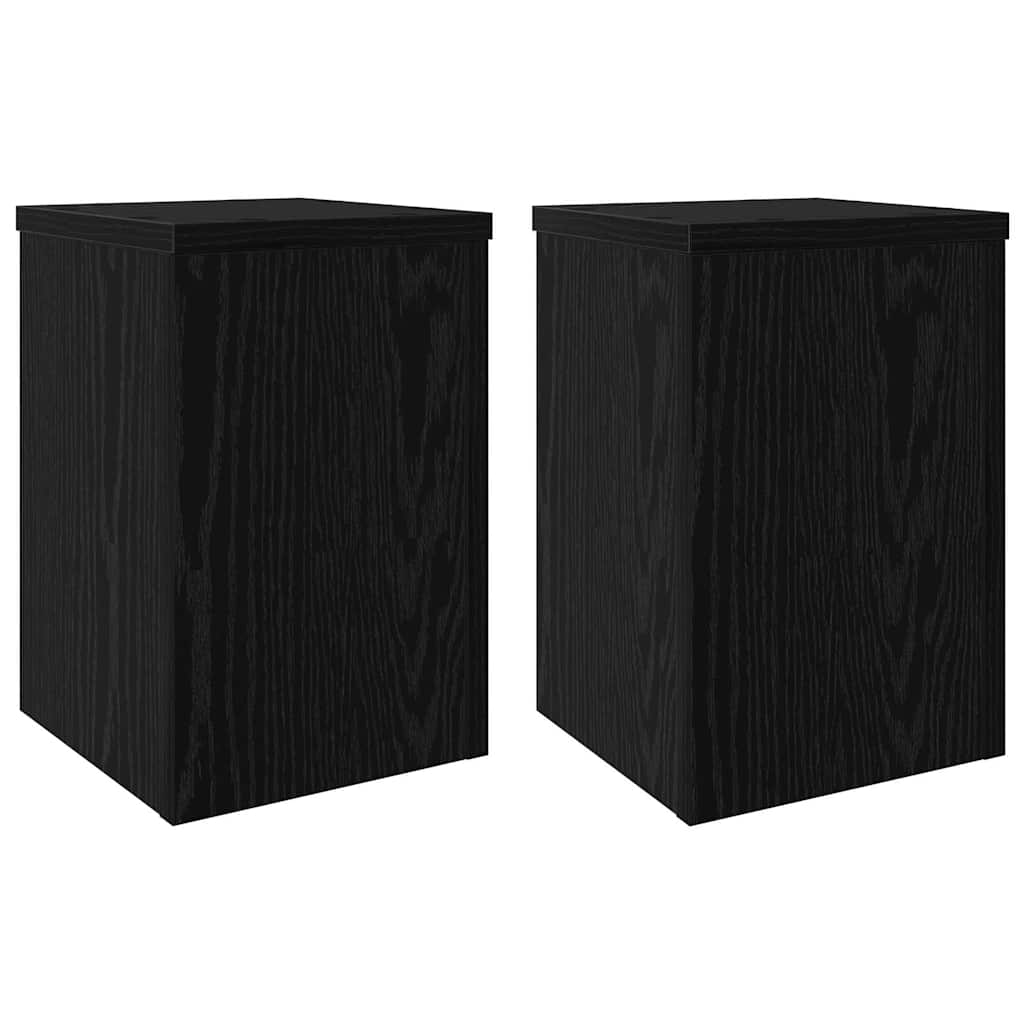 Supporto per piante VidaXL 2 pezzi rovere nero 20 x 20 x 30 cm in legno composito