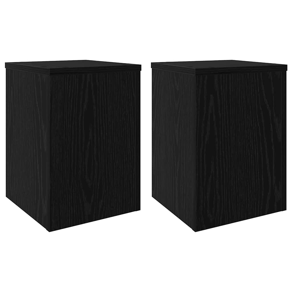 Supporto per piante Vidaxxl 2 pezzi rovere nero 25 x 25 x 35 cm in legno composito