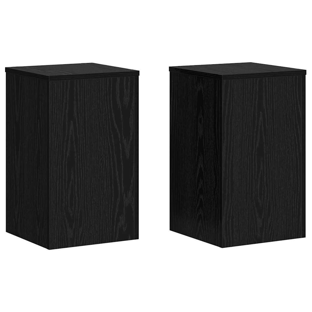 Supporto per piante Vidaxxl 2 pezzi rovere nero 30 x 30 x 50 cm in legno composito