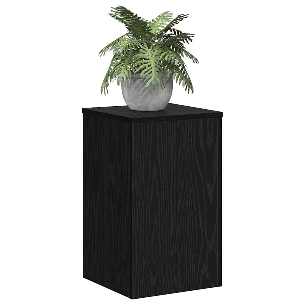 Supporto per piante Vidaxxl 2 pezzi rovere nero 30 x 30 x 50 cm in legno composito