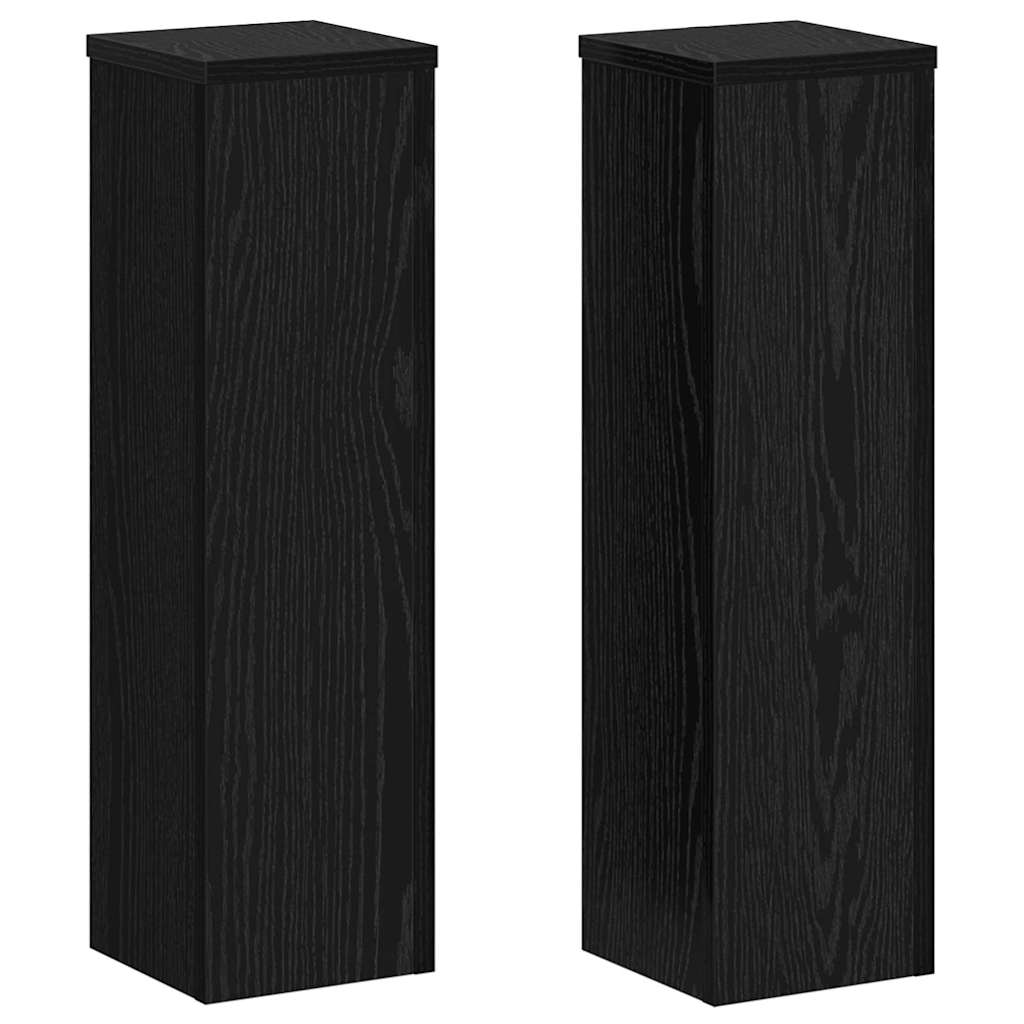 Supporto per piante Vidaxxl 2 pezzi rovere nero 17 x 17 x 60 cm in legno lavorato