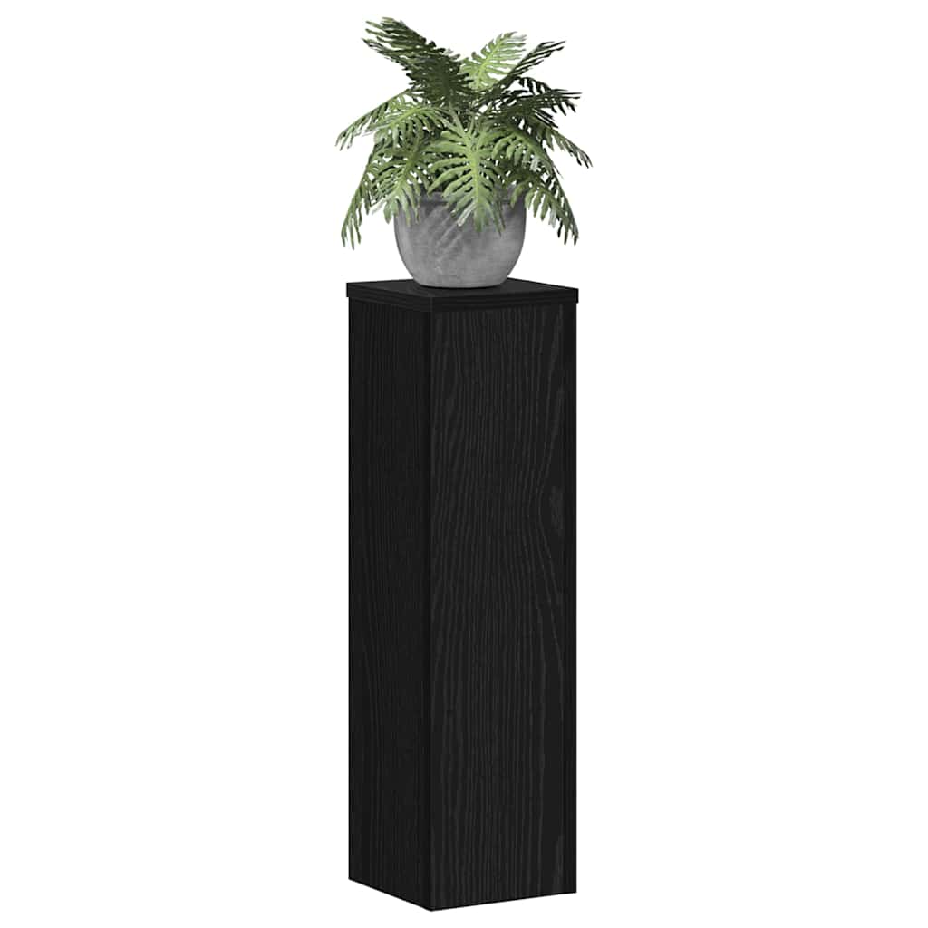 Supporto per piante Vidaxxl 2 pezzi rovere nero 17 x 17 x 60 cm in legno lavorato