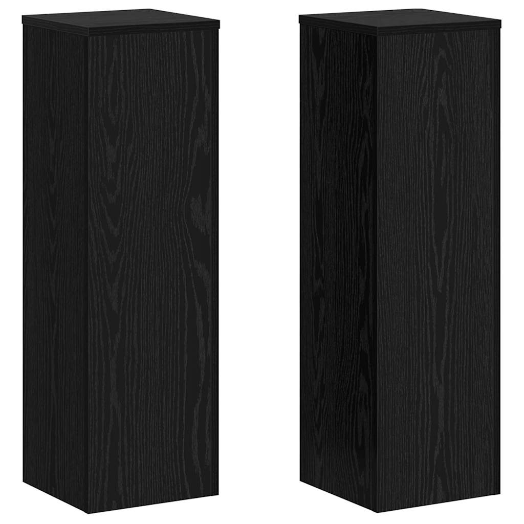 Supporto per piante Vidaxxl 2 pezzi rovere nero 25 x 25 x 80 cm in legno composito
