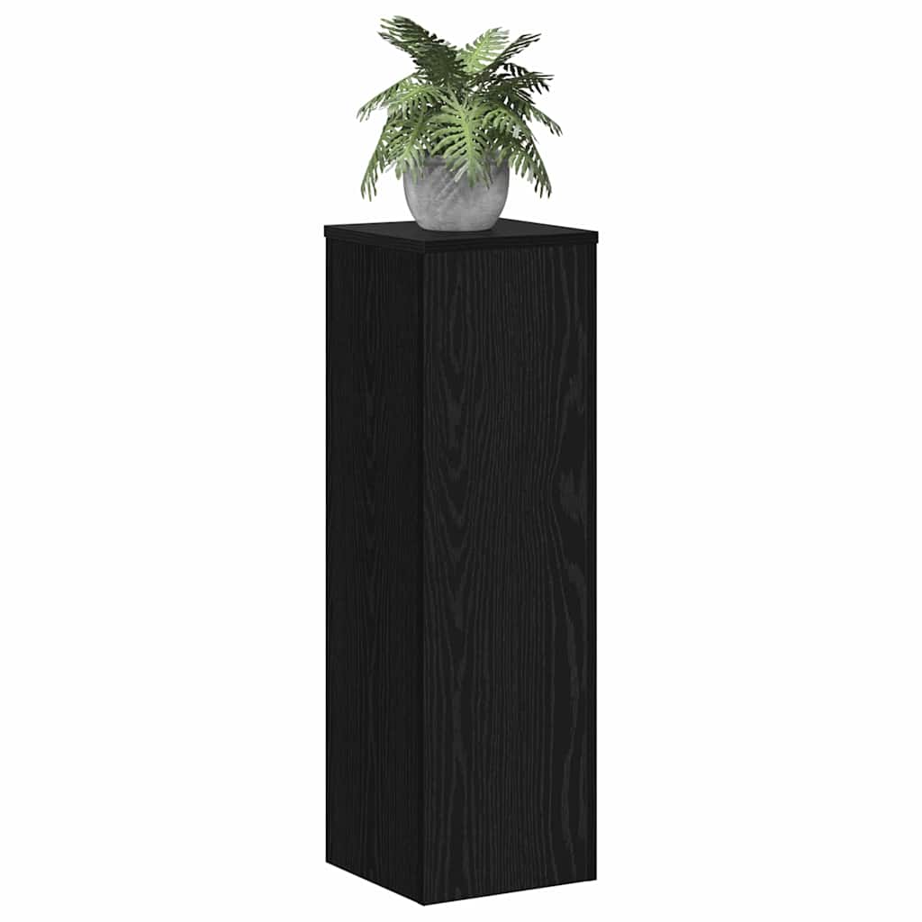 Supporto per piante Vidaxxl 2 pezzi rovere nero 25 x 25 x 80 cm in legno composito