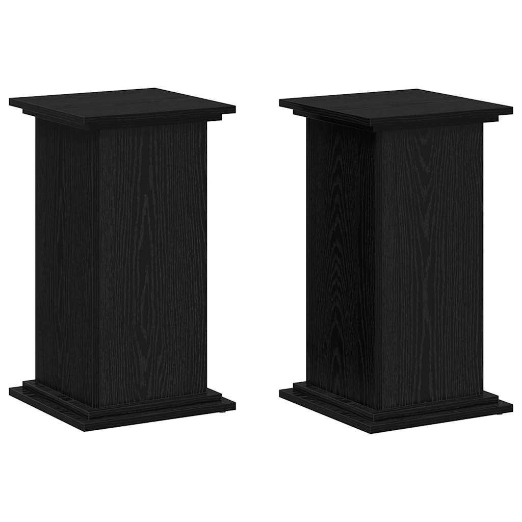 Supporto per piante Vidaxxl rovere nero 33 x 33 x 60 cm in legno lavorato