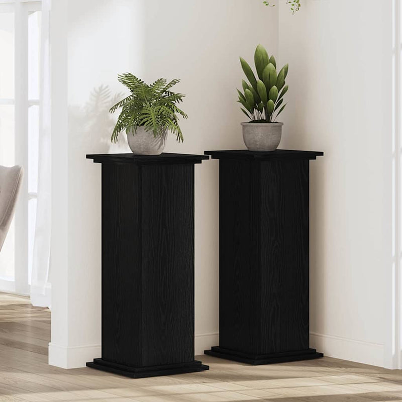 Supporto per piante Vidaxx rovere nero 33 x 33 x 80 cm in legno composito