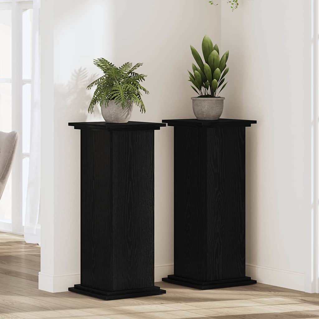 Vidaxx soporte para plantas roble negro 33 x 33 x 80 cm madera contrachapada
