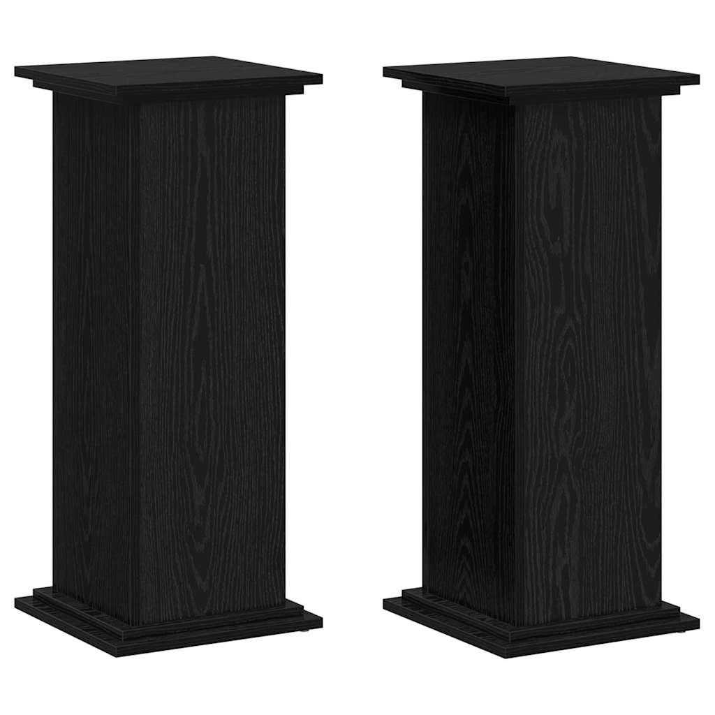 Vidaxl plantenstandaard zwart eiken 33 x 33 x 80 cm bewerkt hout
