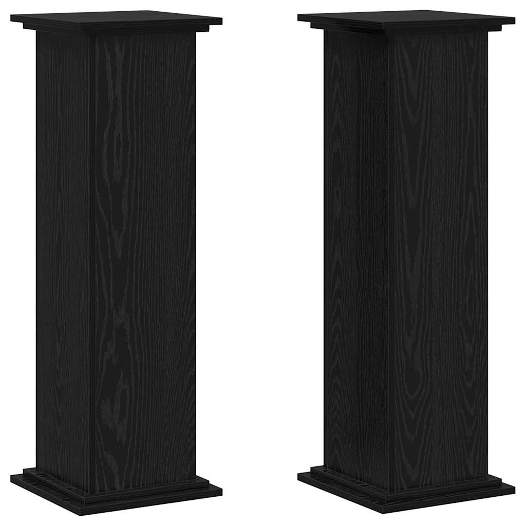 Supporto per piante Vidaxxl rovere nero 33 x 33 x 100 cm in legno lavorato