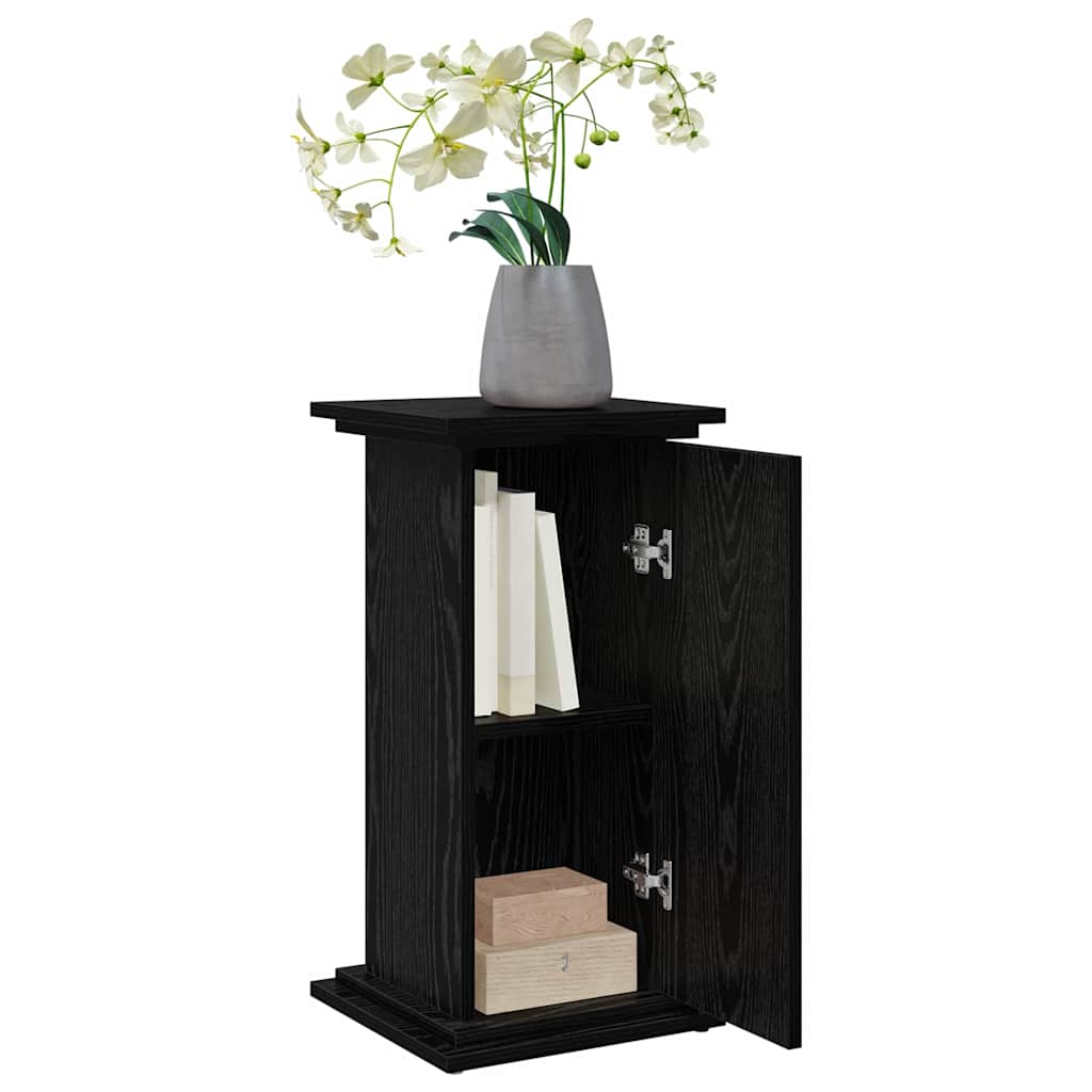 Vidaxxl expositor con estante roble negro 31 x 30 x 60 cm madera contrachapada