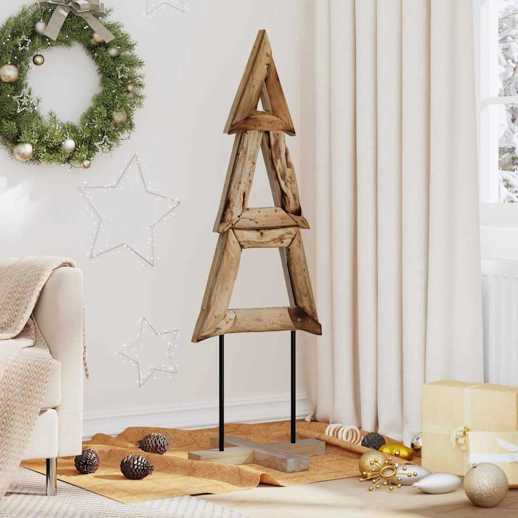 Vidaxl kerstboom met standaard bruin 120 cm massief teakhout