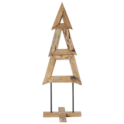 Vidaxl kerstboom met standaard bruin 120 cm massief teakhout