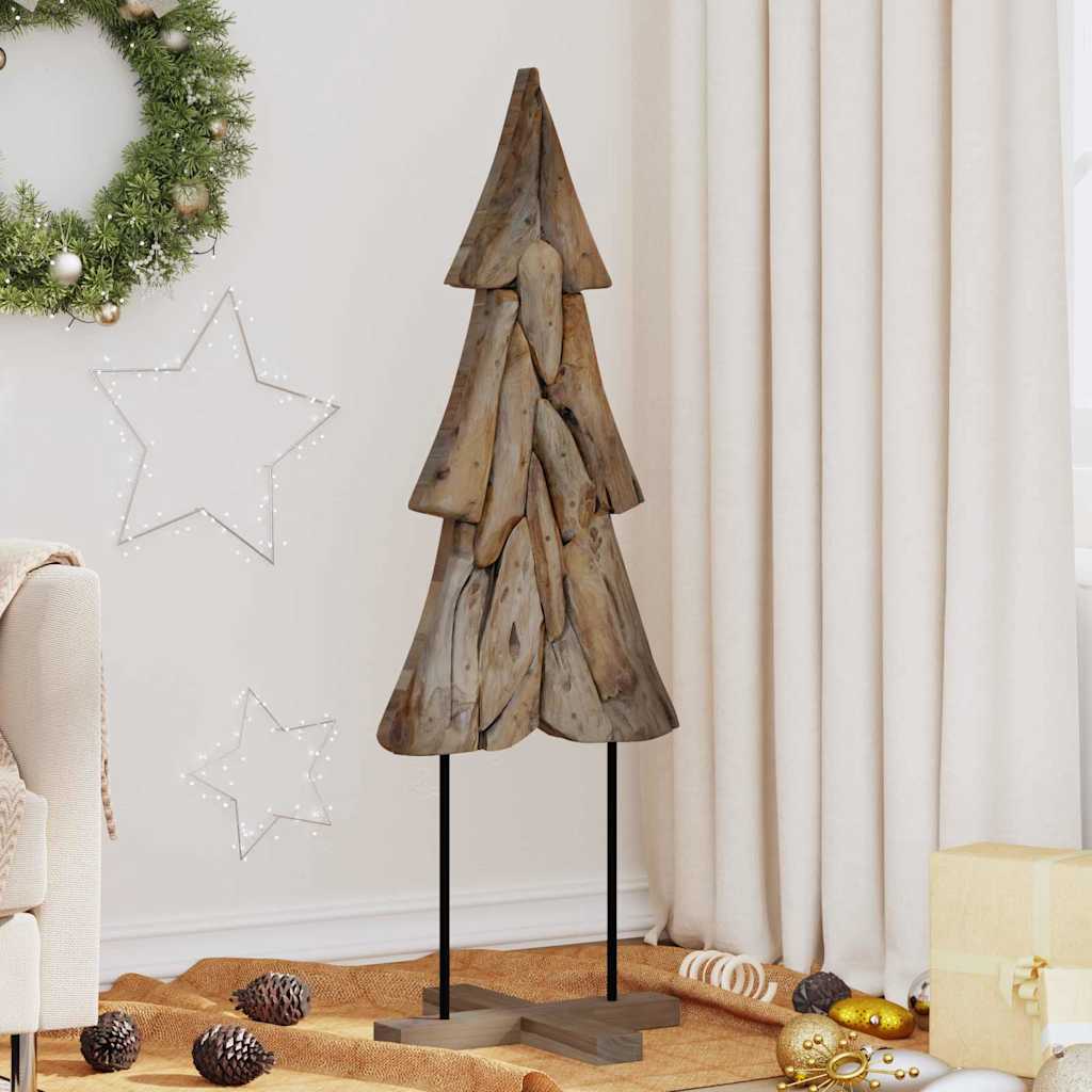Árbol de Navidad vidaxx con madera maciza de teca marrón estándar de 121 cm