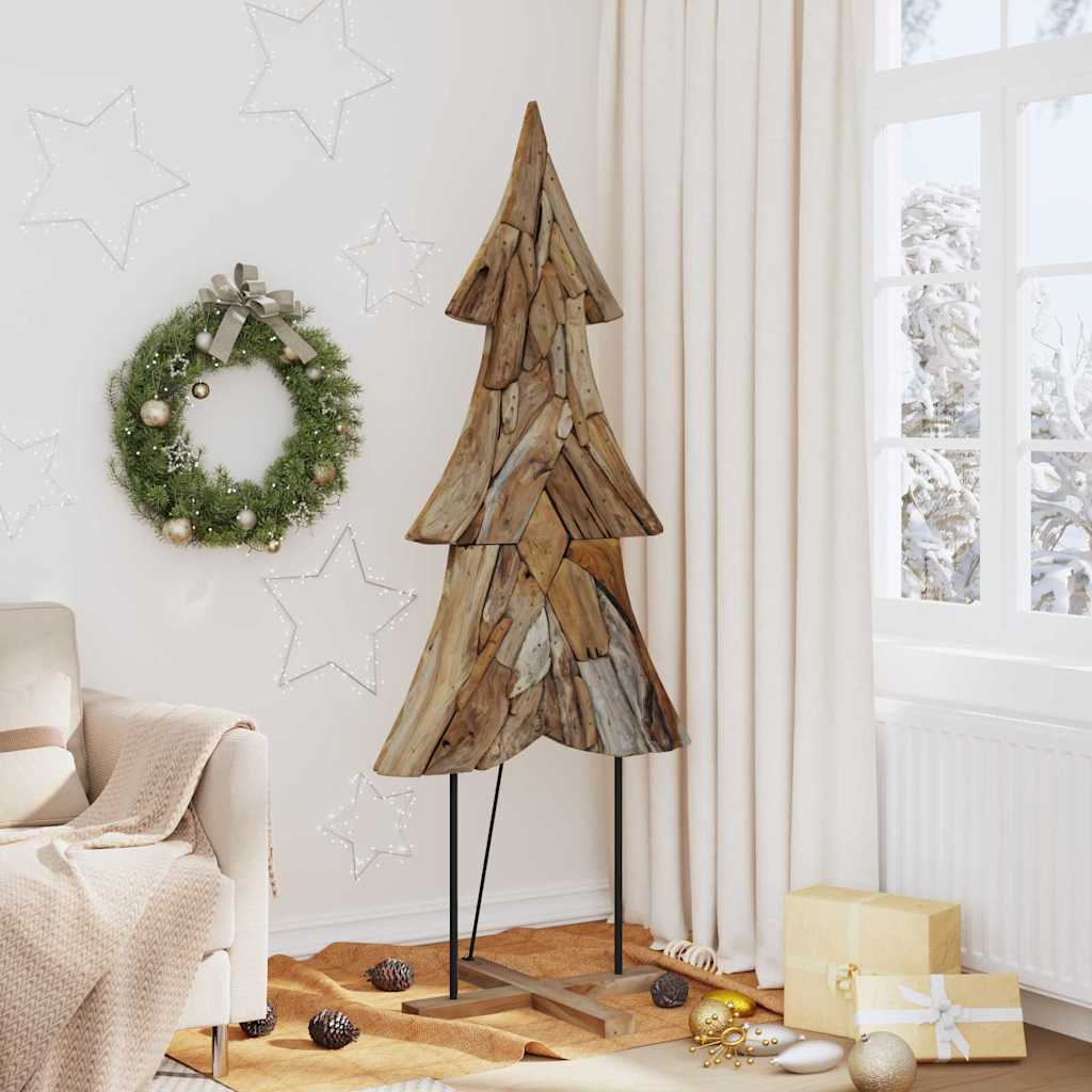 Árbol de Navidad Vidaxx con madera maciza de teca marrón estándar de 181,5 cm
