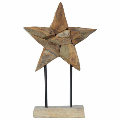 Vidaxx flor de Pascua marrón 31 x 15 x 46 cm madera maciza de teca