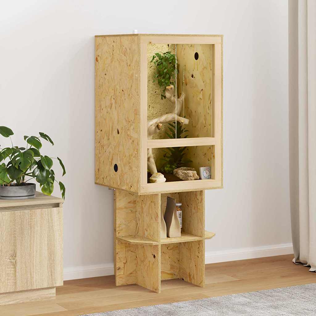 Vidaxl terrario marrón 50 x 50 x 130 cm osb