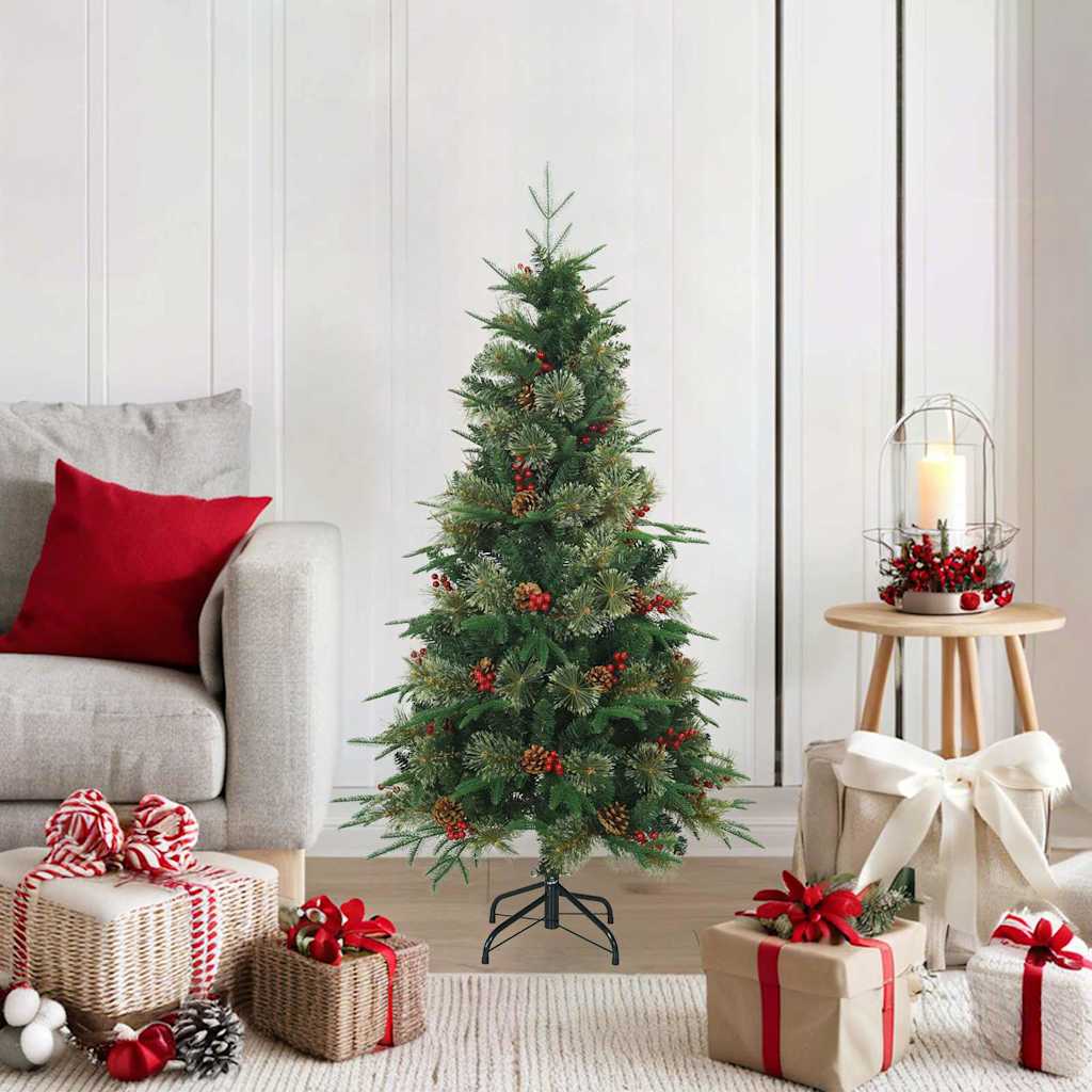 Vidaxx albero di Natale artificiale pieghevole verde 120 cm PVC, PE e acciaio