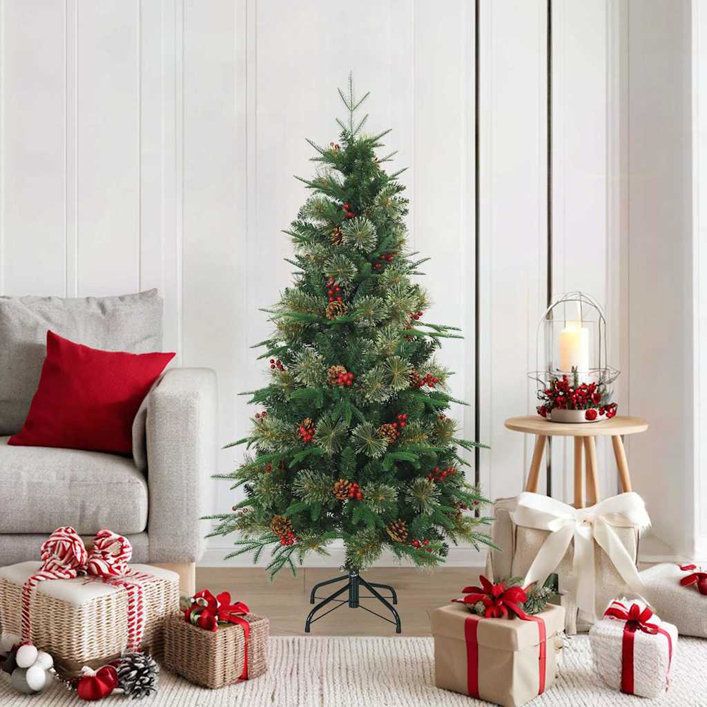 Vidaxx albero di Natale artificiale pieghevole verde 150 cm PVC, PE e acciaio