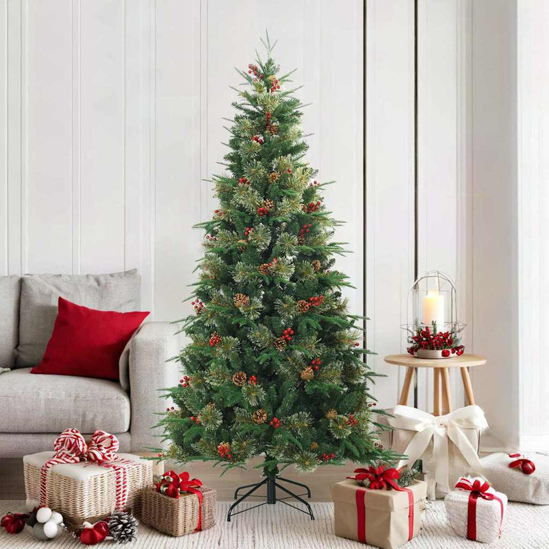 Vidaxx albero di Natale artificiale pieghevole verde 180 cm PVC, PE e acciaio