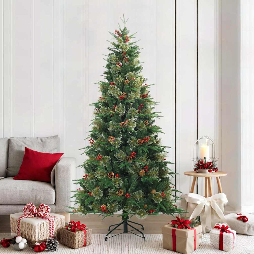 Vidaxx árbol de Navidad artificial plegable verde 210 cm PVC, PE y acero