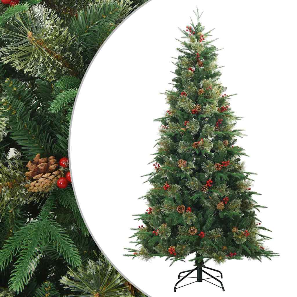 Vidaxl kunstmatige inklapbare kerstboom groen 210 cm pvc, pe en staal