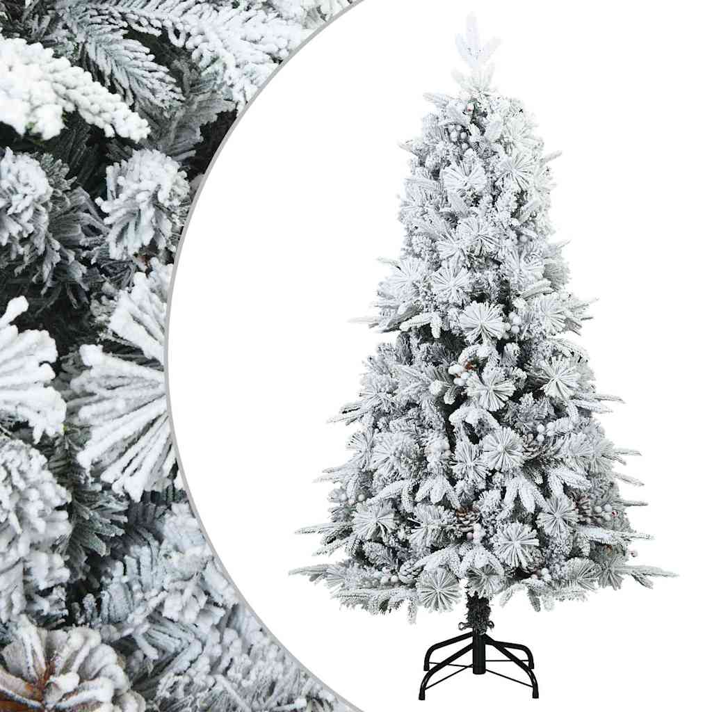 Vidaxl árbol de Navidad artificial con ramas de plumas, blanco nieve 150 cm