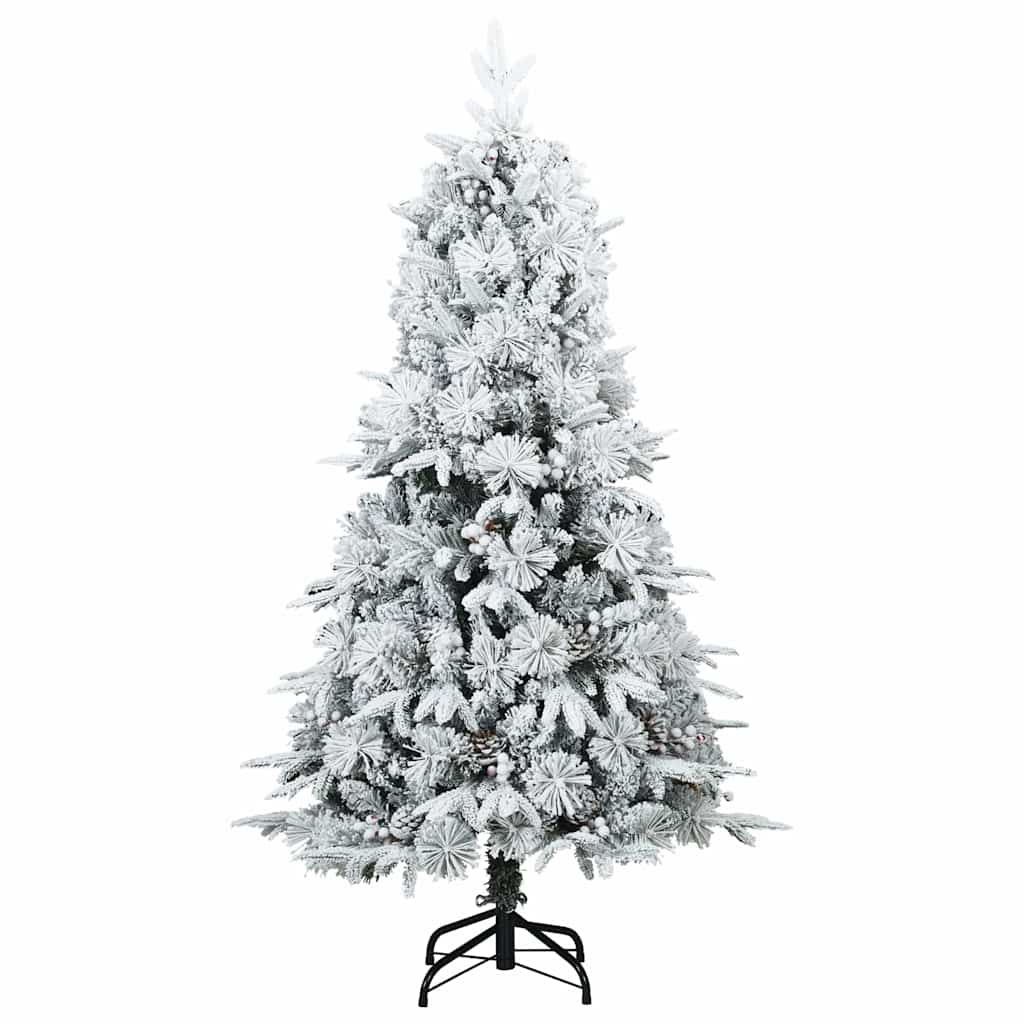 Vidaxl árbol de Navidad artificial con ramas de plumas, blanco nieve 150 cm