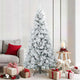 Vidaxl árbol de Navidad artificial con ramas de plumas, blanco nieve 180 cm