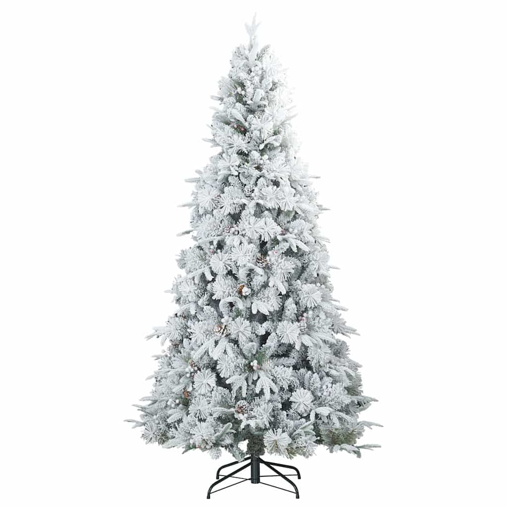 Vidaxl kunst kerstboom met geveerde takken, sneeuw bedekt wit 240 cm