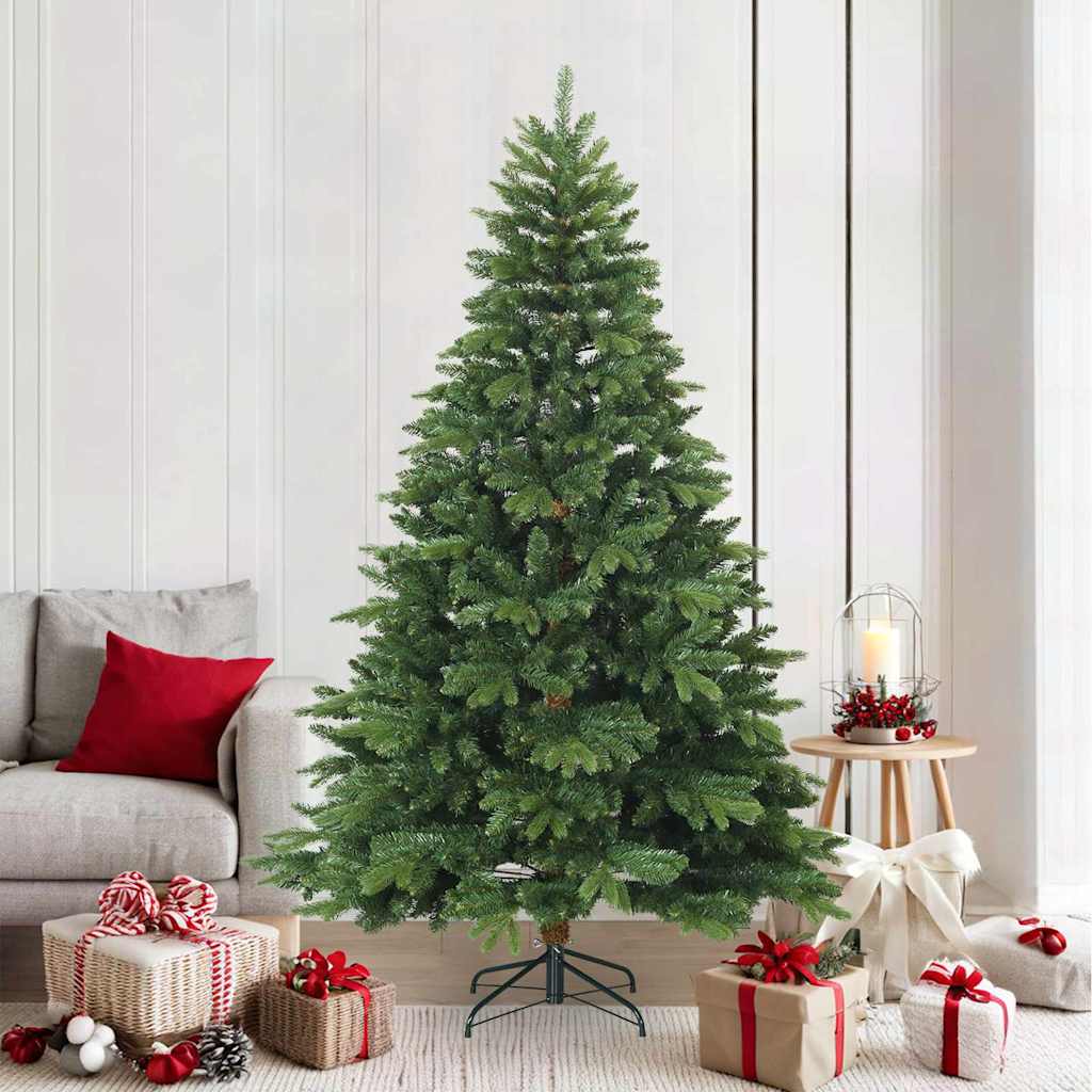 Vidaxl kunstmatige inklapbare kerstboom groen 210 cm pvc, pe en staal