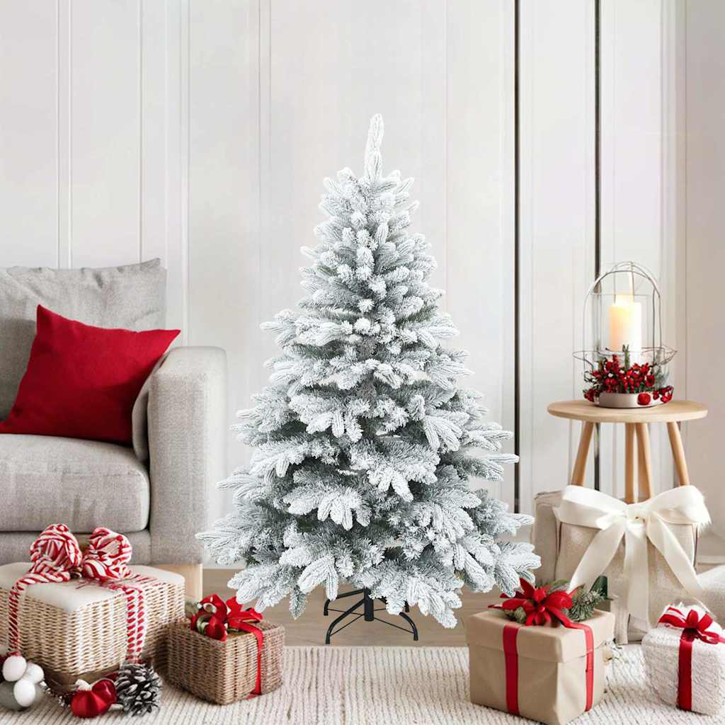Vidaxx árbol de Navidad artificial con ramas de plumas, blanco nieve 120 cm