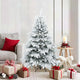 Vidaxl albero di Natale artificiale con rami piumati, bianco innevato, 150 cm