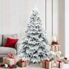 Vidaxl árbol de Navidad artificial con ramas de plumas, blanco nieve 180 cm