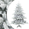 Vidaxl albero di Natale artificiale con rami piumati, bianco innevato, 150 cm