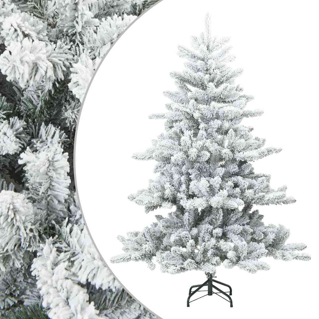 Vidaxl albero di Natale artificiale con rami piumati, bianco innevato, 150 cm