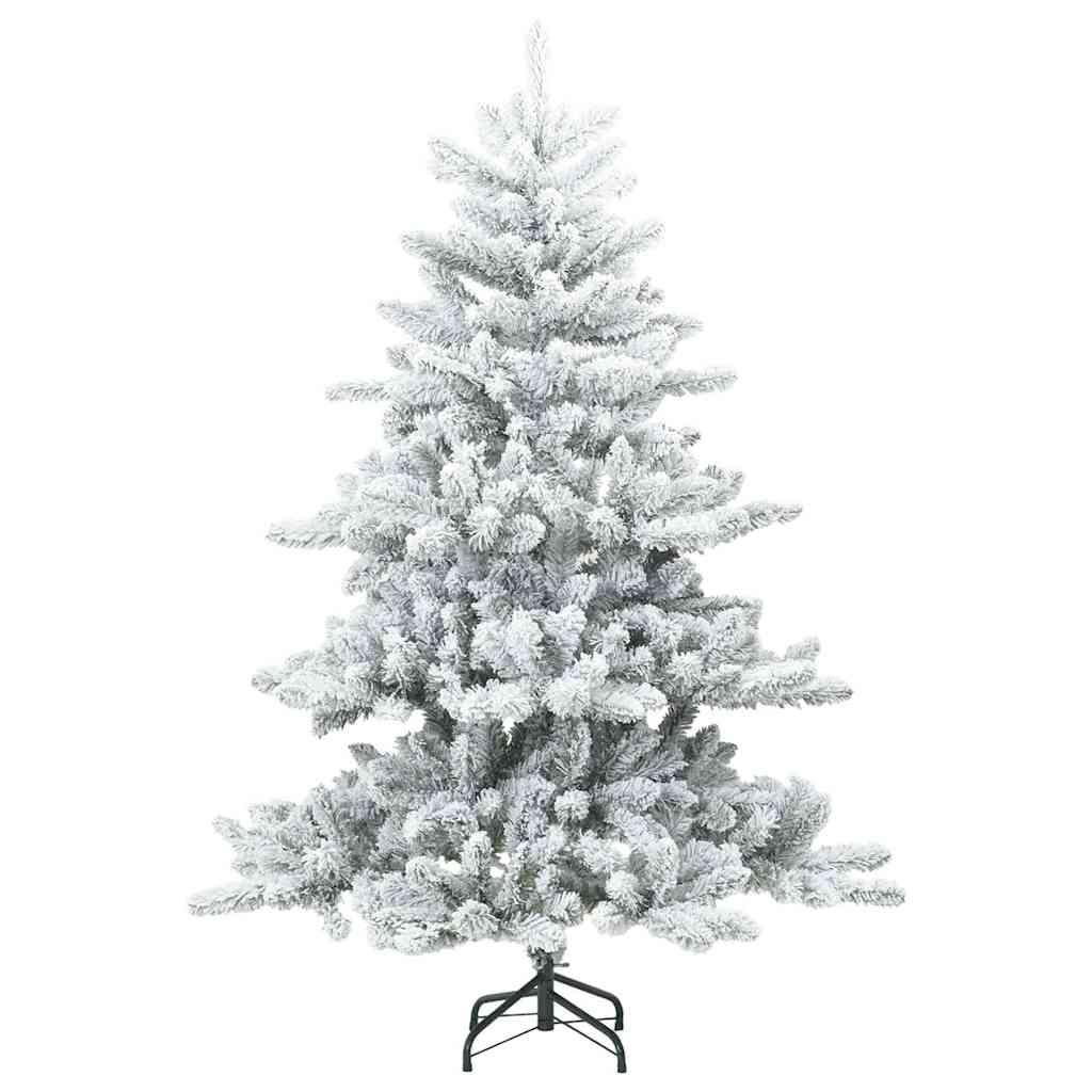 Vidaxl albero di Natale artificiale con rami piumati, bianco innevato, 150 cm